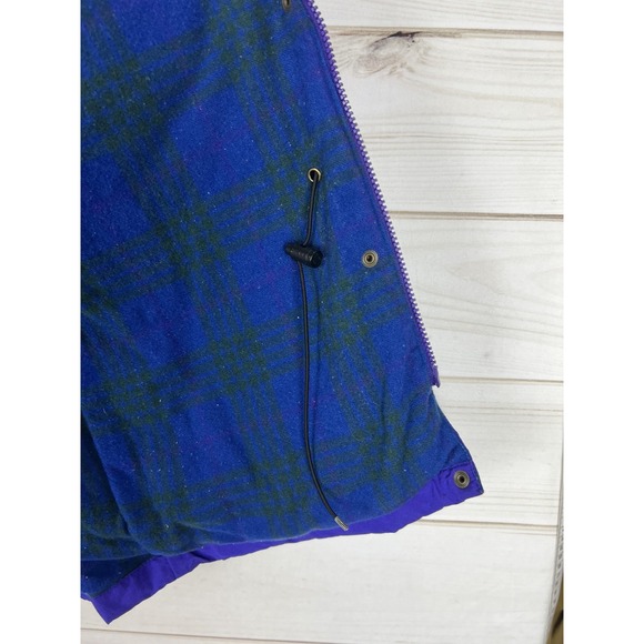 Vintage L.L.Bean Jacket Womens S Purple Hooded Mountain Parka Plaid Lined 90s - Picture 6 of 12